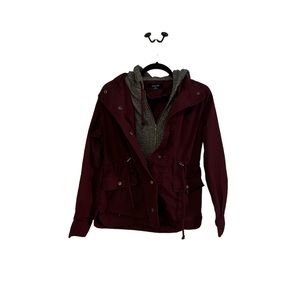 ♥️ Active USA Burgundy Utility Jacket Hoodie ♥️